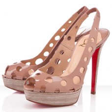 Escarpins Christian Louboutin Ginza 140 mm à bout ouvert couleur nude Escarpins Christian Louboutin Ginza 140 mm à bout ouvert couleur nude