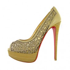 Escarpins Christian Louboutin Pampas 140 mm à bout ouvert verts Escarpins Christian Louboutin Pampas 140 mm à bout ouvert verts