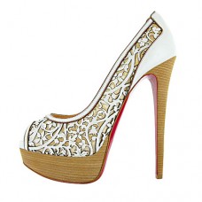 Escarpins Christian Louboutin Pampas 140 mm à bout ouvert blancs Escarpins Christian Louboutin Pampas 140 mm à bout ouvert blancs