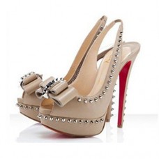 Escarpins Christian Louboutin Lady Clou 140 mm couleur chair