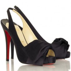 Escarpins Christian Louboutin Very Noeud 120 mm noirs Escarpins Christian Louboutin Very Noeud 120 mm noirs