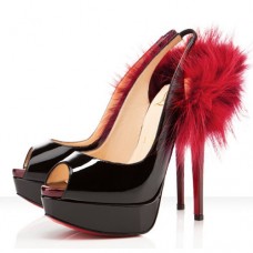 Escarpins Christian Louboutin Lady Fur 140 mm noirs