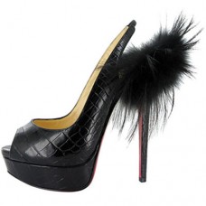 Escarpins Christian Louboutin Lady Fur 140 mm noirs