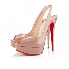 Escarpins Christian Louboutin Lady Peep 140 mm couleur chair