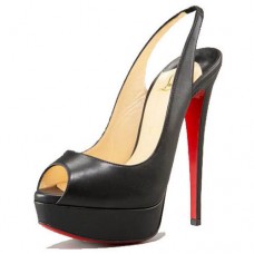 Escarpins Christian Louboutin Lady Peep 140 mm noirs Escarpins Christian Louboutin Lady Peep 140 mm noirs