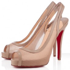 Escarpins Christian Louboutin Cannes à Pêche 120 mm Beige