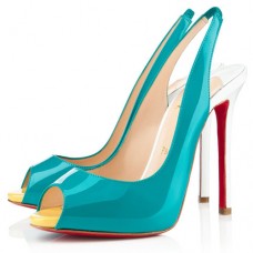 Escarpins Christian Louboutin Flo 100 mm Caraïbes Canari