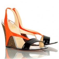 Escarpins compensés Christian Louboutin Yasmine 100 mm orange Escarpins compensés Christian Louboutin Yasmine 100 mm orange