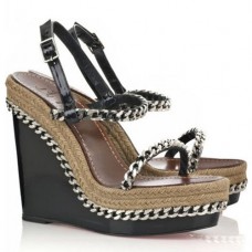 Escarpins compensés Christian Louboutin Macarena 120 mm noirs Escarpins compensés Christian Louboutin Macarena 120 mm noirs