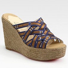 Escarpins compensés Christian Louboutin Crepon 100 mm bleus Escarpins compensés Christian Louboutin Crepon 100 mm bleus