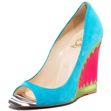 Escarpins compensés Christian Louboutin Miramar 100 mm bleus Escarpins compensés Christian Louboutin Miramar 100 mm bleus