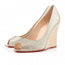 Escarpins compensés Christian Louboutin Puglia 100 mm Or Escarpins compensés Christian Louboutin Puglia 100 mm Or