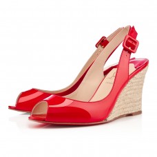 Escarpins compensés Christian Louboutin Puglia 80 mm Rouge à lèvres Escarpins compensés Christian Louboutin Puglia 80 mm Rouge à lèvres