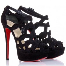 Sandales Christian Louboutin Larissa Plato 140 mm noires Sandales Christian Louboutin Larissa Plato 140 mm noires
