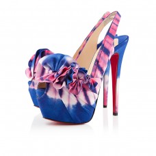 Escarpins Christian Louboutin High Boubou, plateformes 160 mm, bleu/rose