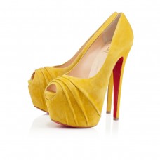 Escarpins Christian Louboutin Drapesse 160 mm à bout ouvert jaunes