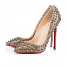 Escarpins Christian Louboutin Pigalle Spikes 120 mm Taupe