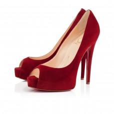 Christian Louboutin Vendôme 120mm Peep Toe Pompes Rouge