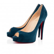 Escarpins Christian Louboutin Vendôme 120 mm à bout ouvert bleus