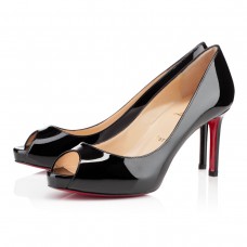Escarpins Christian Louboutin No Matter 80 mm à bout ouvert noirs Escarpins Christian Louboutin No Matter 80 mm à bout ouvert noirs