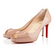 Escarpins Christian Louboutin No Matter 80 mm à bout ouvert couleur chair Escarpins Christian Louboutin No Matter 80 mm à bout ouvert couleur chair