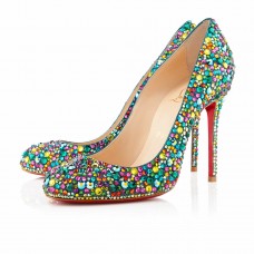 Christian Louboutin Fifi Strass 100 mm Occasion Spéciale Multicolore Christian Louboutin Fifi Strass 100 mm Occasion Spéciale Multicolore