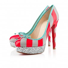 Escarpins Christian Louboutin Foraine 140 mm, plateformes Rose Paris/Gris clair