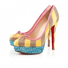 Escarpins Christian Louboutin Foraine 140 mm à plateforme jaune/pierre