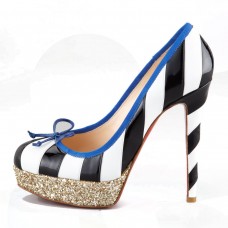 Escarpins Christian Louboutin Foraine 140 mm à plateforme, noir et blanc Escarpins Christian Louboutin Foraine 140 mm à plateforme, noir et blanc