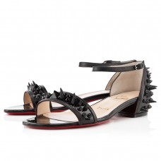 Sandales plates Christian Louboutin Druide noires