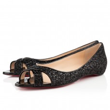 Sandales plates Christian Louboutin Croisette noires