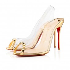 Escarpins Christian Louboutin Ring My Toe 80 mm, couleur or Escarpins Christian Louboutin Ring My Toe 80 mm, couleur or
