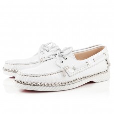 Mocassins blancs Christian Louboutin Steckel