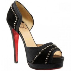 Escarpins Christian Louboutin Henry 140 mm à bout ouvert noirs Escarpins Christian Louboutin Henry 140 mm à bout ouvert noirs
