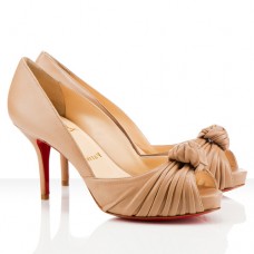 Christian Louboutin Greissimo 80mm Peep Toe Escarpins Beige
