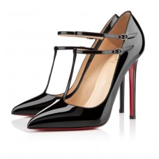 Escarpins Christian Louboutin col V 100 mm noirs Escarpins Christian Louboutin col V 100 mm noirs