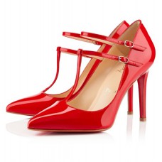Escarpins Christian Louboutin à col V 100 mm rouges