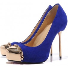 Escarpins Christian Louboutin Metalipp 120 mm bleus