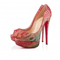 Escarpins Christian Louboutin Lady 140 mm à bout ouvert multicolores Escarpins Christian Louboutin Lady 140 mm à bout ouvert multicolores