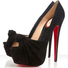 Escarpins Christian Louboutin Lady Gres 160 mm à bout ouvert noirs Escarpins Christian Louboutin Lady Gres 160 mm à bout ouvert noirs