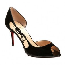 Escarpins Christian Louboutin Delico 100 mm à bout ouvert noirs Escarpins Christian Louboutin Delico 100 mm à bout ouvert noirs