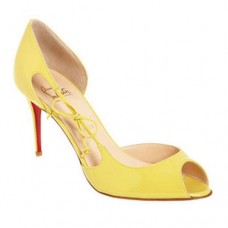 Escarpins Christian Louboutin Delico 100 mm à bout ouvert jaunes Escarpins Christian Louboutin Delico 100 mm à bout ouvert jaunes