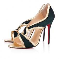 Escarpins Christian Louboutin Suzanana 100 mm à bout ouvert verts