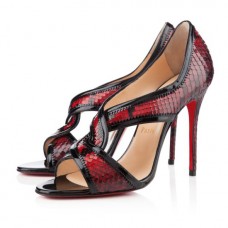 Escarpins Christian Louboutin Suzanana 100 mm à bout ouvert rouges Escarpins Christian Louboutin Suzanana 100 mm à bout ouvert rouges