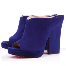 Escarpins mulet Roche Christian Louboutin à bout ouvert indigo Escarpins mulet Roche Christian Louboutin à bout ouvert indigo