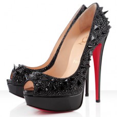 Escarpins Christian Louboutin Very Mix 140 mm à bout ouvert noirs