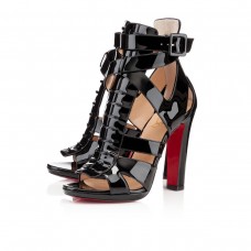Escarpins Christian Louboutin Keny 120 mm à bout ouvert noirs Escarpins Christian Louboutin Keny 120 mm à bout ouvert noirs