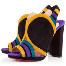 Escarpins Christian Louboutin Fourmi 120 mm à bout ouvert, couleur paon Escarpins Christian Louboutin Fourmi 120 mm à bout ouvert, couleur paon