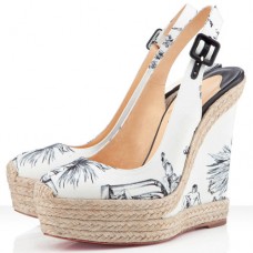 Escarpins compensés Christian Louboutin Everesta 140 mm blancs Escarpins compensés Christian Louboutin Everesta 140 mm blancs