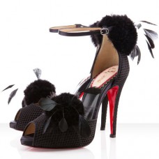 Sandales Christian Louboutin Pluminette 120 mm noires